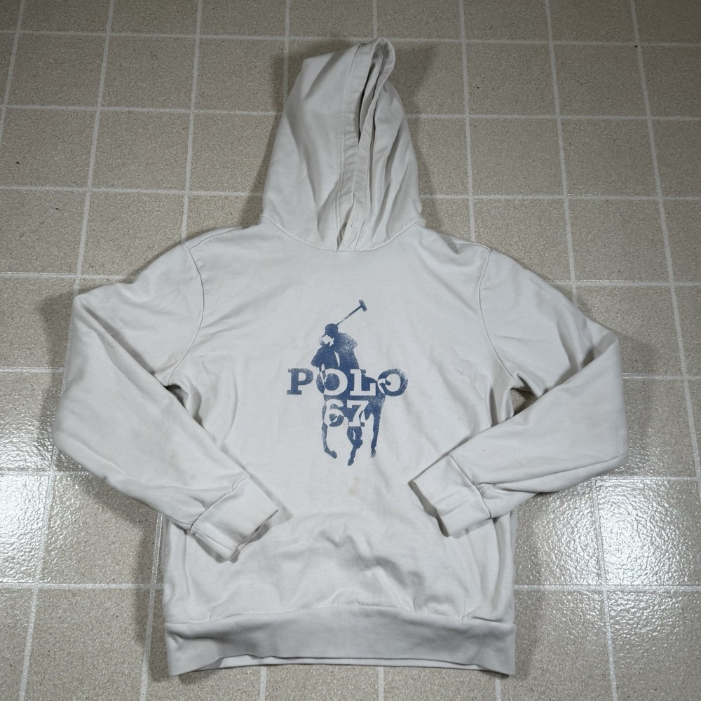 Polo Ralph Lauren  Pullover Hoodie Faded Graphic POLO 67 Big Pony Logo Sz M